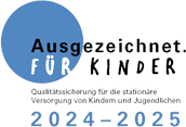 Logo: Ausgezeichnet für Kinder - QS für stationäre Versorgung von Kindern und Jugendlichen