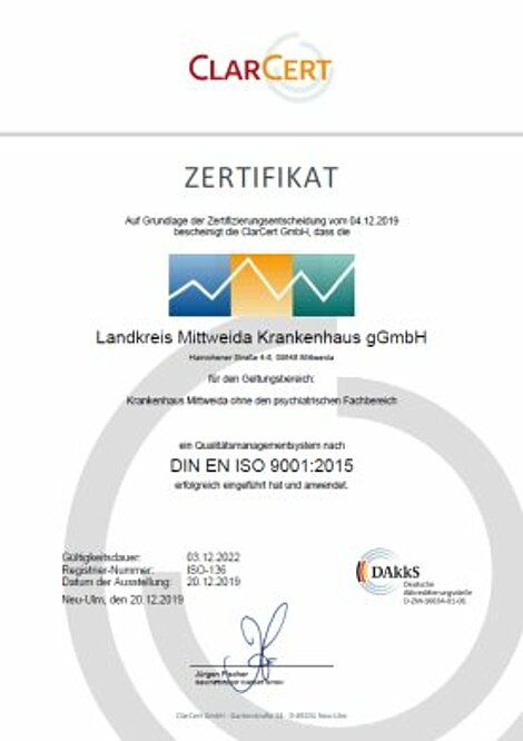 Zertifikat DIN EN ISO 9001:2015